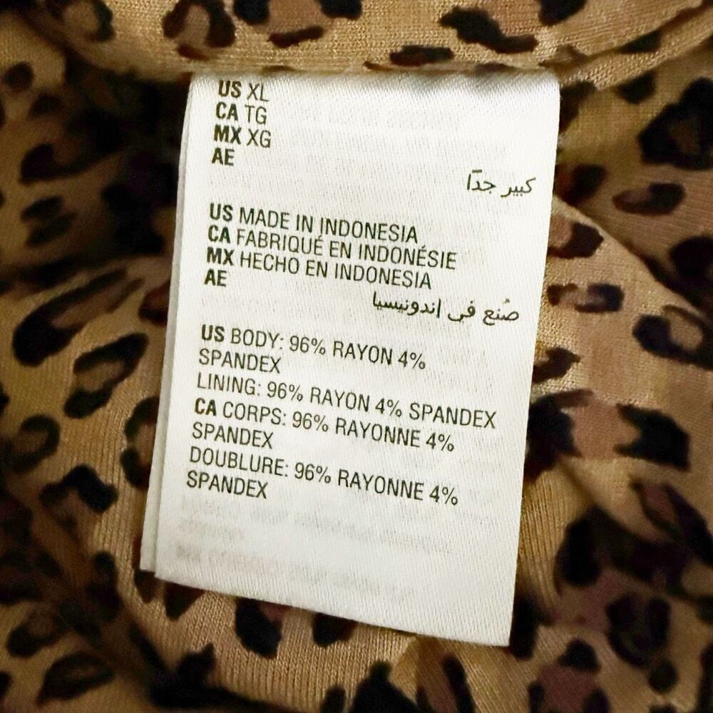 BAR III | Animal Cheetah Print Bodycon Midi Dress Black Brown Tan | Size XL - Picture 7 of 8